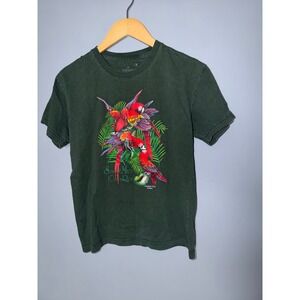 Kids Scarlet Macaw Costa Rica Graphic T Shirt‎ Green Short Sleeve